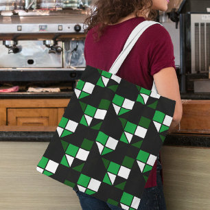 Bolso De Tela Diagonal verde