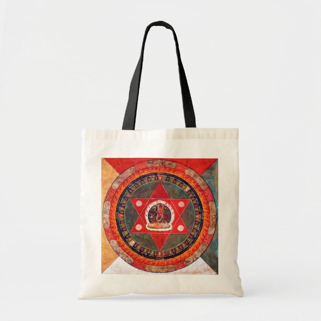 Bolso De Tela Diagrama cósmico de Mandala para meditación (Frente)