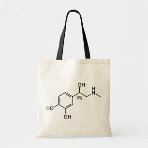 Bolso De Tela Diagrama Químico de la Molécula de Adrenalina