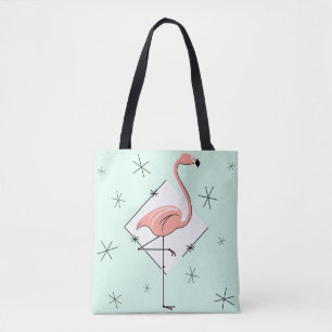 Bolso De Tela Diamante de la aguamarina de los flamencos por