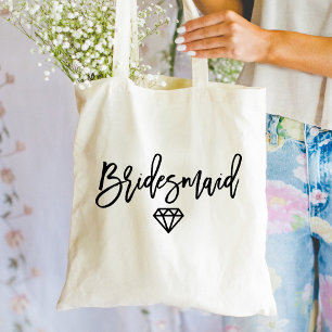 Bolso De Tela Diamante de la dama de honor moderna de escritura