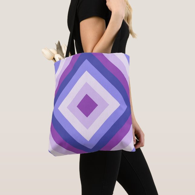 Bolso De Tela Diamante de lavanda morada (Detalle)