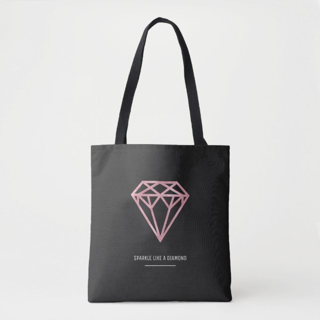 Bolso De Tela Diamante de oro Rosa (Anverso)