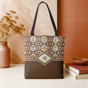 Bolso De Tela Diamante de tonos terrosos