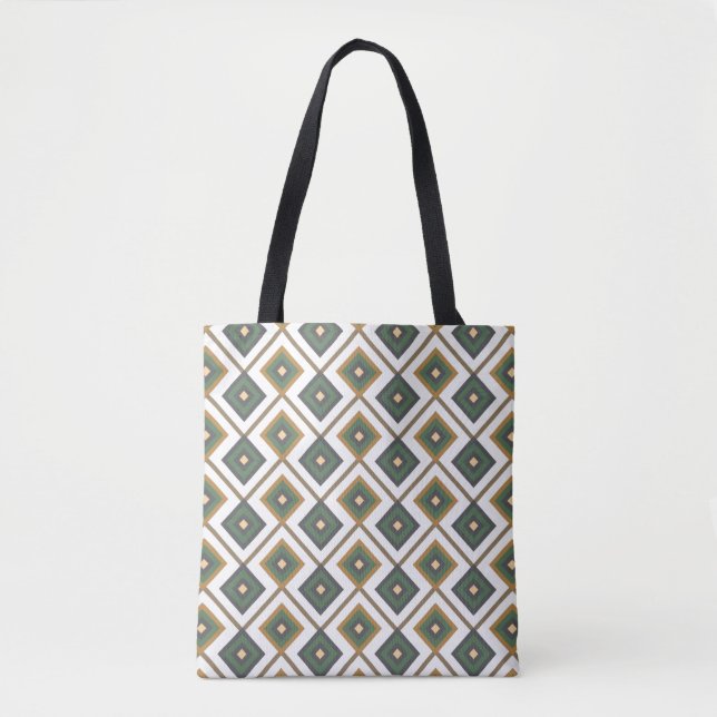 Bolso De Tela Diamante en verde (Anverso)