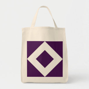 Bolso De Tela Diamante Púrpura Profundo, Borde Blanco Negrita