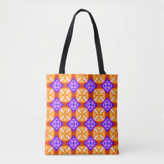 Bolso De Tela Diamante púrpura y cruzado Naranja
