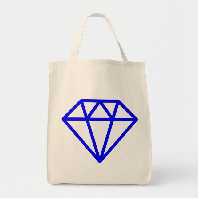 Bolso De Tela Diamante simple - Azul (Frente)