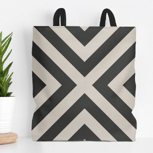 Bolso De Tela Diamante X negro e marfil   Casa de campo moderna