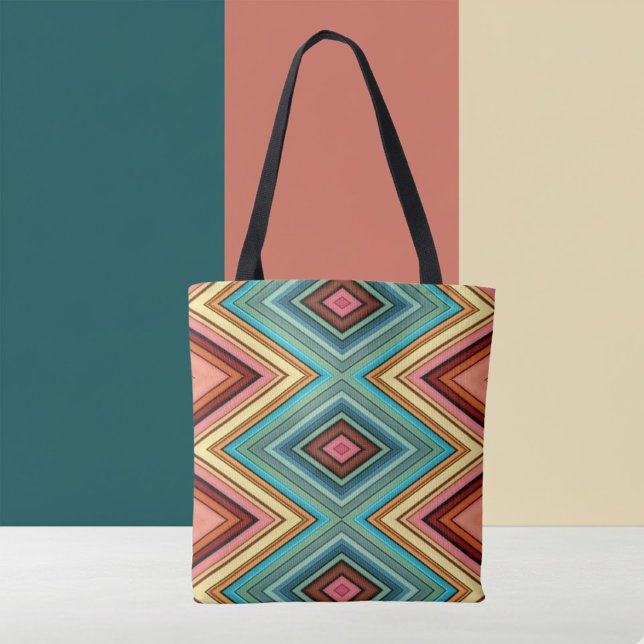 Bolso De Tela Diamante y Raya Suave Multicolor (Subido por el creador)