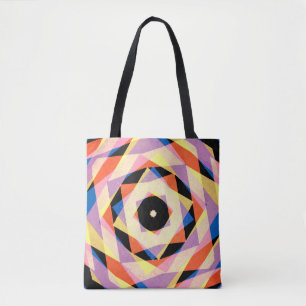 Bolso De Tela Diamantes a rayas multicolores