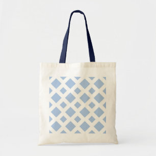 Bolso De Tela Diamantes azules claros sobre blanco
