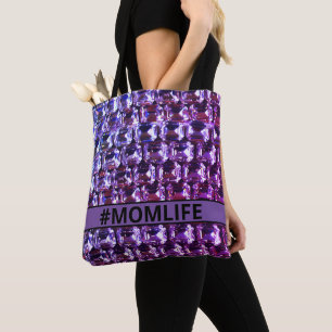 Bolso De Tela diamantes elegantes de piedras preciosas púrpura