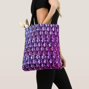 Bolso De Tela diamantes elegantes de piedras preciosas púrpura