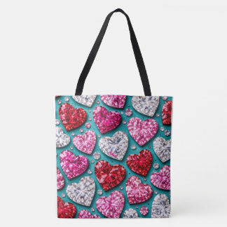 Bolso De Tela Diamantes en Abundancia