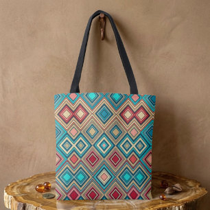 Bolso De Tela Diamantes Geométricos
