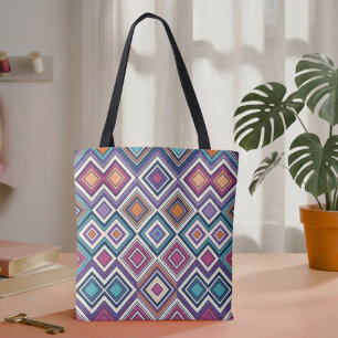 Bolso De Tela Diamantes geométricos