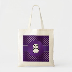 Bolso De Tela Diamantes lindos de la púrpura de la panda