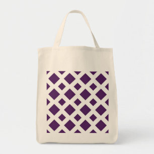 Bolso De Tela Diamantes púrpura en blanco