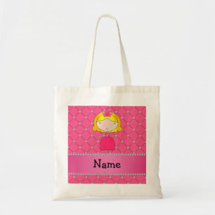 Bolso De Tela Diamantes rosados personalizados de la princesa