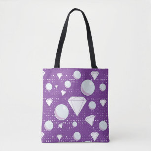 Bolso De Tela Diamantes y perlas