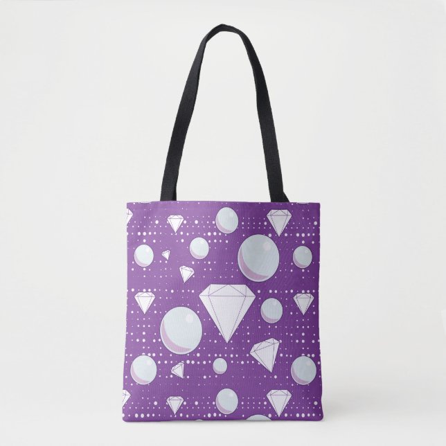 Bolso De Tela Diamantes y perlas (Anverso)