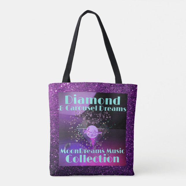 Bolso De Tela Diamond & Carousel Dreams Purple Faux Purpurina (Reverso)