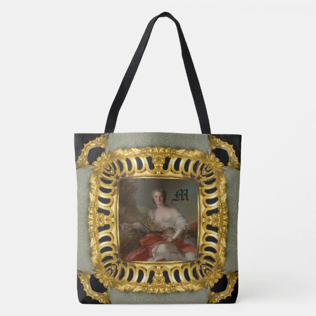 Bolso De Tela Diana Bella Artes Girly Monograma (Anverso)