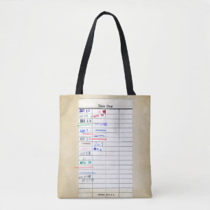 Bolso De Tela Diapositiva estampada de la tarjeta de biblioteca 