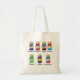 Bolso De Tela Días de Matryoshka de la semana