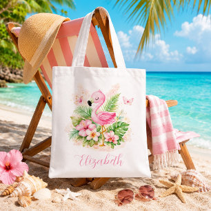 Bolso De Tela Días Soleados & Formas de Flamencos 