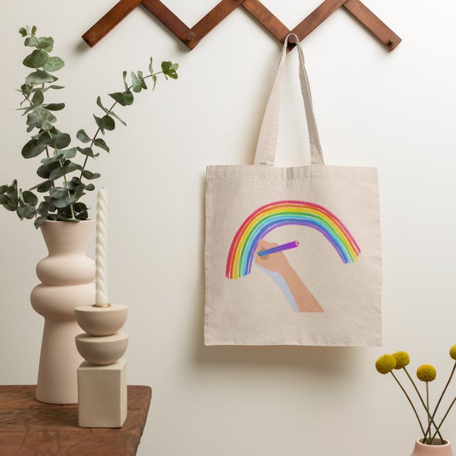 Bolso De Tela Dibujando un arco iris (Subido por el creador)
