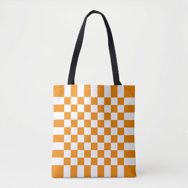 Bolso De Tela Dibujo a Cuadros (Anverso)