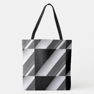 Bolso De Tela Dibujo abstracto MODERNO en blanco-negro-gris