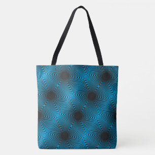 Bolso De Tela dibujo abstracto MODERNO en mosaico azul-negro-ver