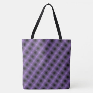 Bolso De Tela Dibujo abstracto MODERNO en mosaico-negro-púrpura