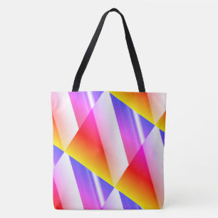 Bolso De Tela Dibujo abstracto MODERNO en rosa-amarillo-azul-roj