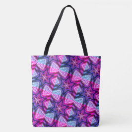 Bolso De Tela Dibujo abstracto MODERNO en Tote rosa-azul-rojo pr