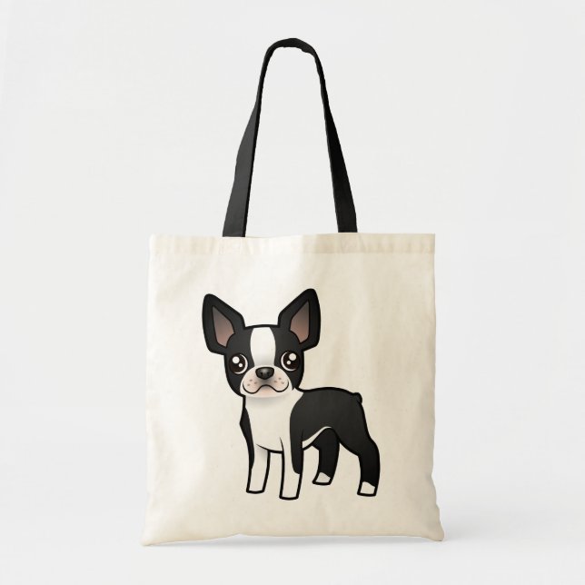 Bolso De Tela Dibujo animado Boston Terrier (Frente)