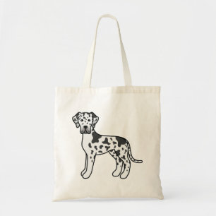 Bolso De Tela Dibujo animado de perro Gran Danés Arlequín