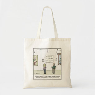 Bolso De Tela Dibujo animado del crítico del arte moderno del