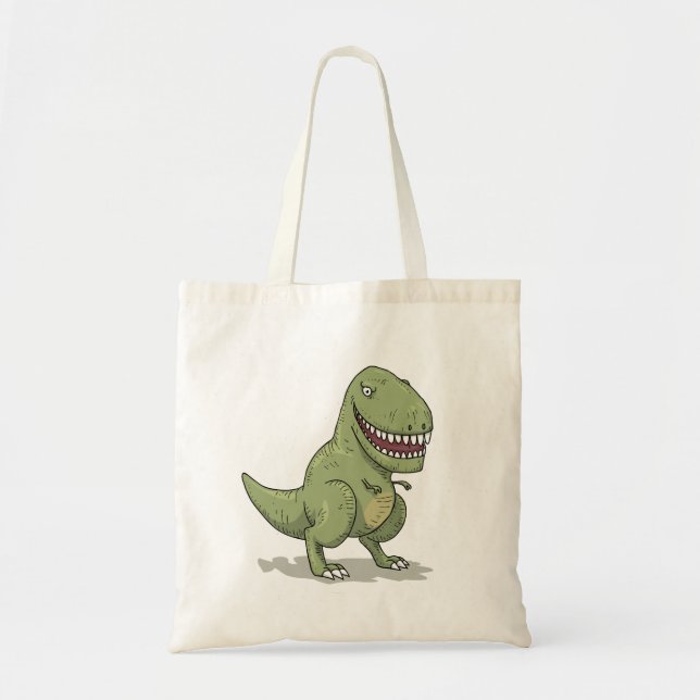Bolso De Tela Dibujo animado del dinosaurio T Rex (Frente)