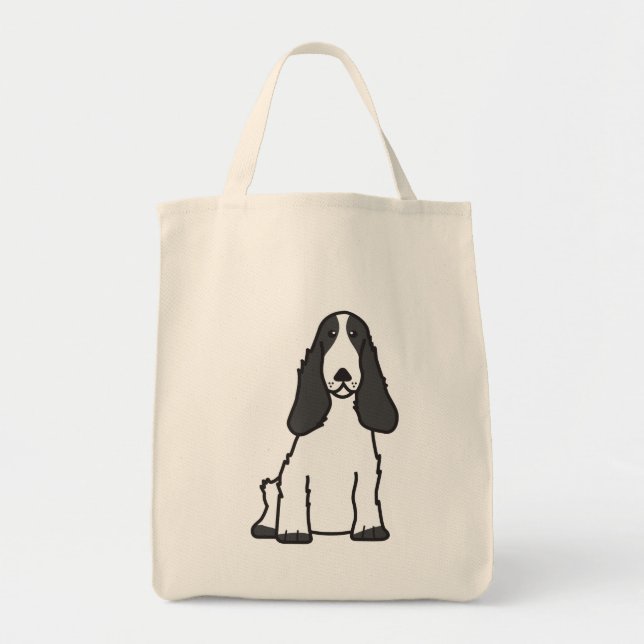 Bolso De Tela Dibujo animado del perro de cocker spaniel del (Frente)