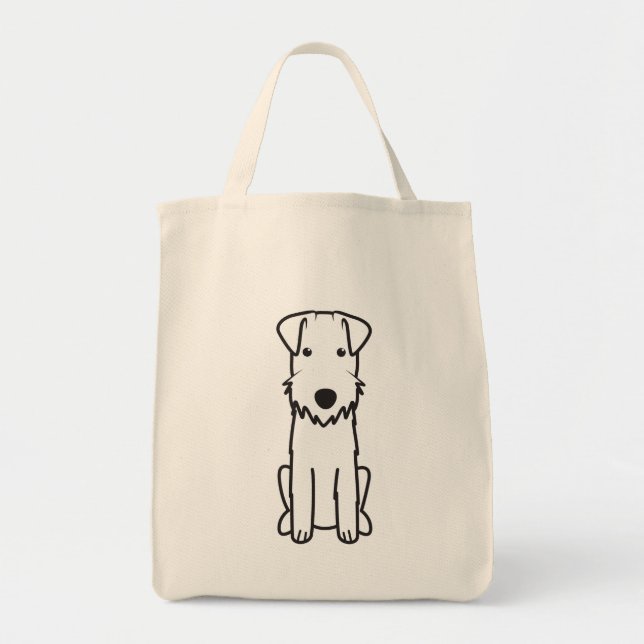 Bolso De Tela Dibujo animado del perro de Lakeland Terrier (Frente)