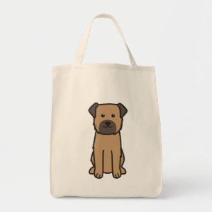 Bolso De Tela Dibujo animado del perro de Terrier de frontera