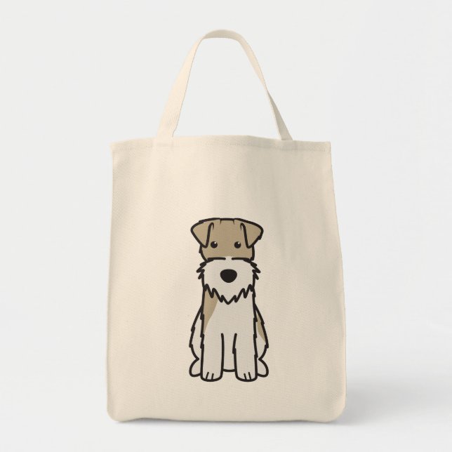 Bolso De Tela Dibujo animado del perro del fox terrier del (Frente)