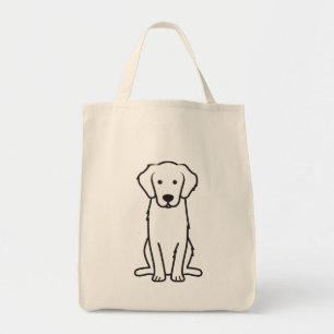 Bolso De Tela Dibujo animado del perro del golden retriever