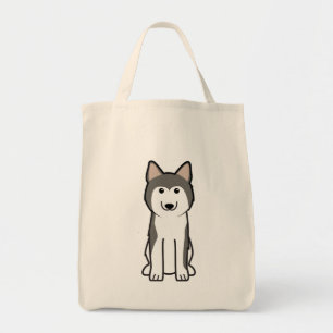 Bolso De Tela Dibujo animado del perro del husky siberiano