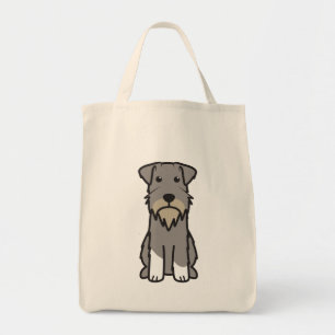 Bolso De Tela Dibujo animado del perro del Schnauzer miniatura