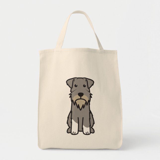 Bolso De Tela Dibujo animado del perro del Schnauzer miniatura (Frente)